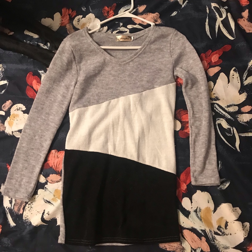 Blocked sweater dress